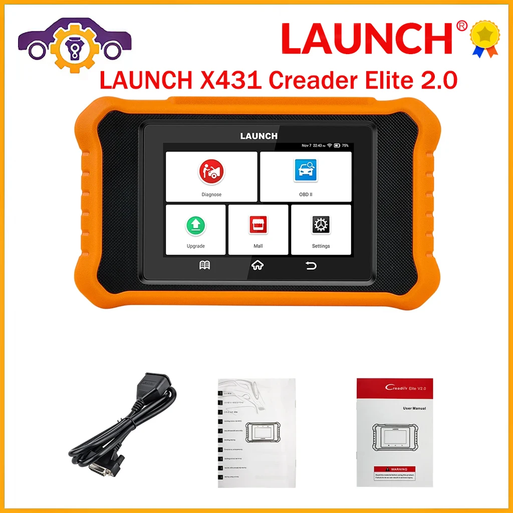 

LAUNCH X431 Creader Elite 2.0 Elite2.0 Полные системы Автомобильный диагностический инструмент для сканирования ECU Кодирование 31+ Служевое обслуживание Бесплатное обновление для BMW