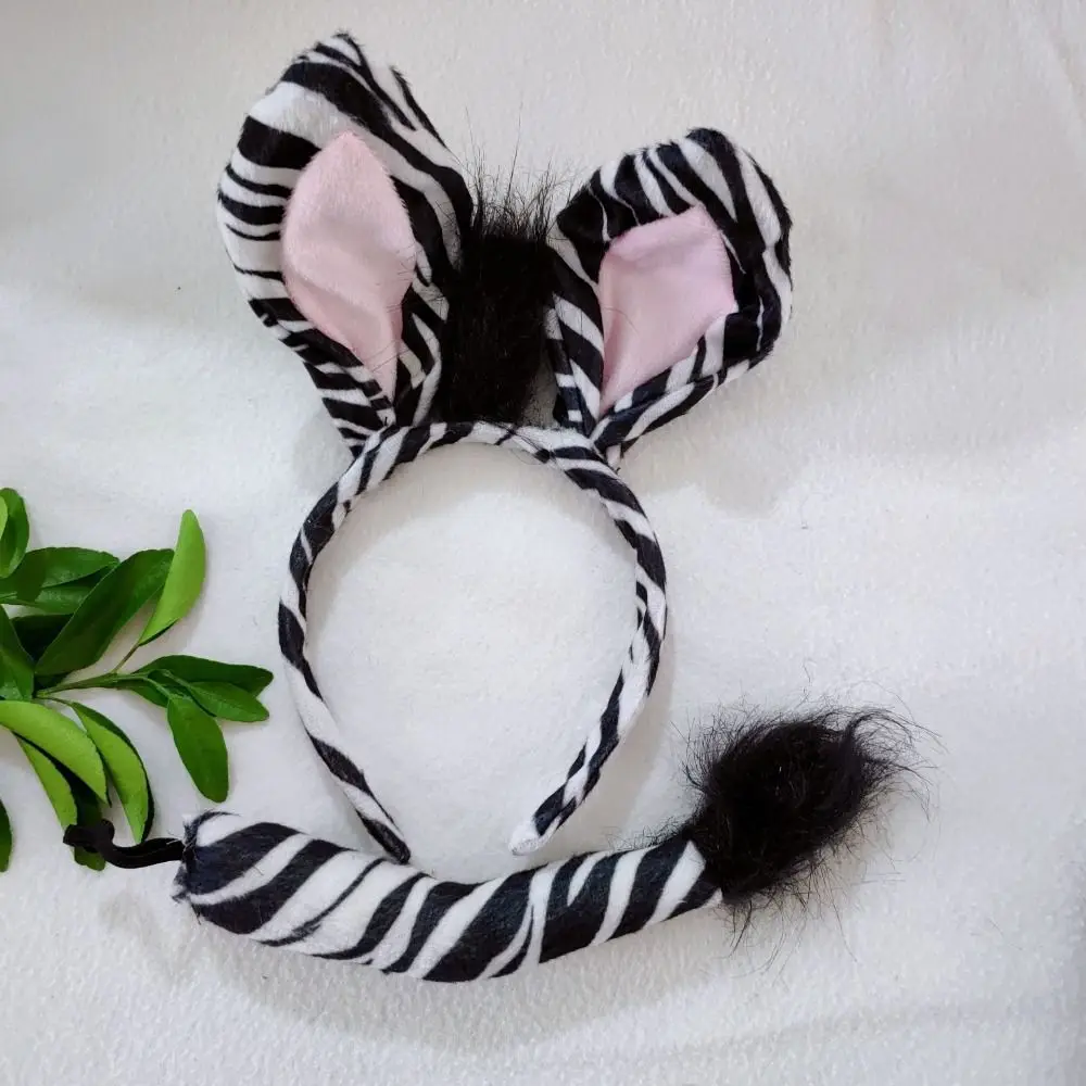 Zebra Headband Set Unique Wearable Animal Headband Performance Props Funny Halloween Headband Cosplay Performance