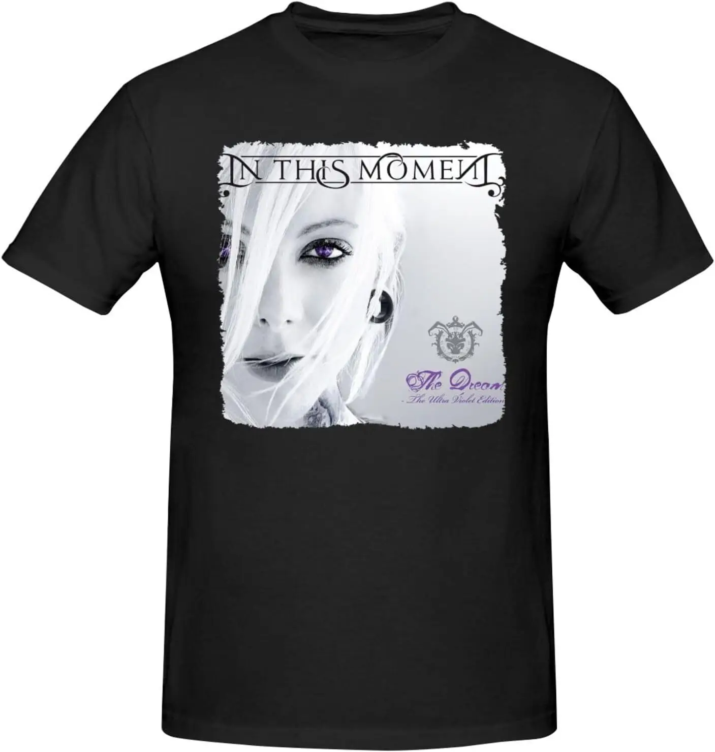 Men's T Shirt Cotton Crewneck Fashion Casual T-Shirt Short Sleeve Tee Shirts Black