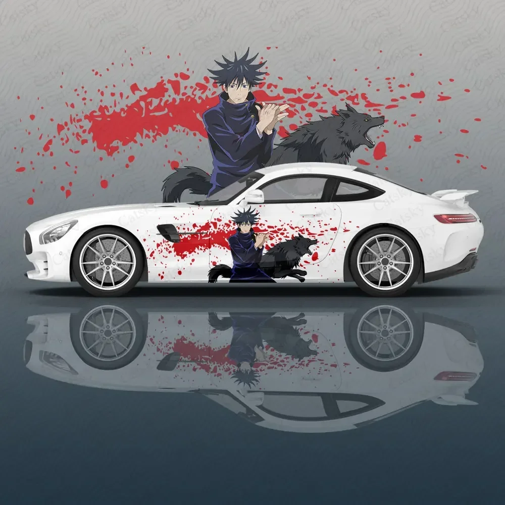 Fushiguro Megumi Anime Car Decal Flower Vinyl Car Stickers SUV Side Graphics Decals, Universal Size, Vehicle Body-Decals