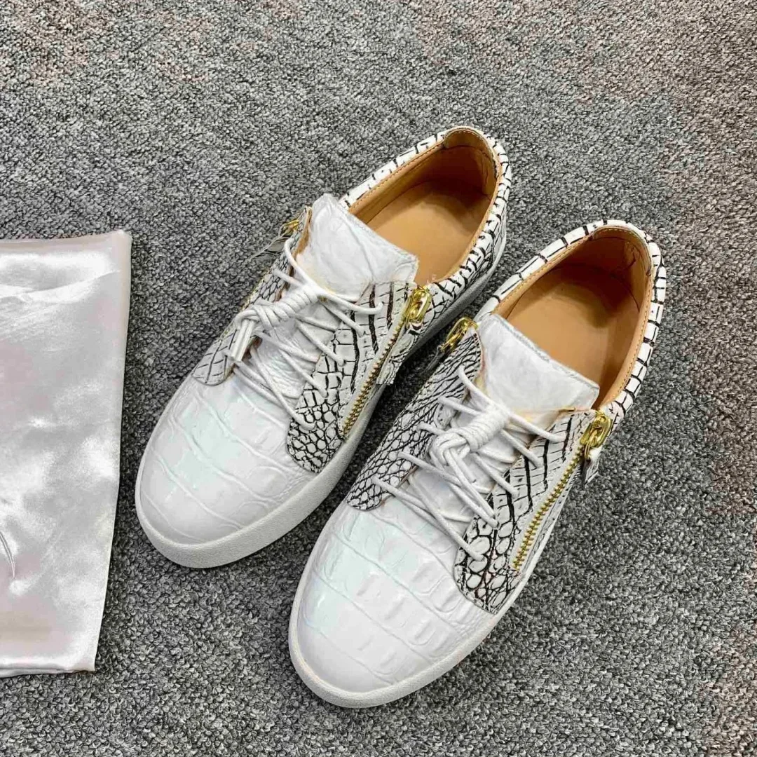 Nuevas zapatillas de deporte casuales de moda para hombres, zapatos de tenis de diseñador de marca para mujeres, mocasines GZ de cuero Real de lujo, zapatos deportivos 35-48 G0022
