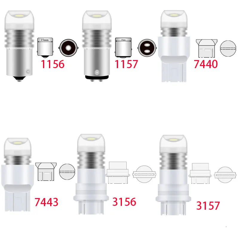 1PCS 1156 1157 T20 7440 7443 3156 3157 Car LED Signal Backup Lighting Red Flash Strobe Parking Reverse Bulb Turn Tail Flashing