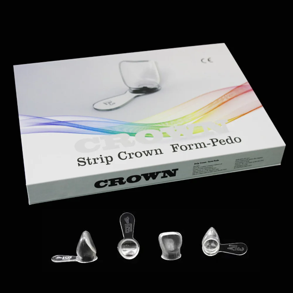 24pcs/48pcs Dental Kids Anterior Crowns Pediatric Prefabricated Deciduous Transparent Resin Strip Crown Form-Pedo Orthodontic Cr