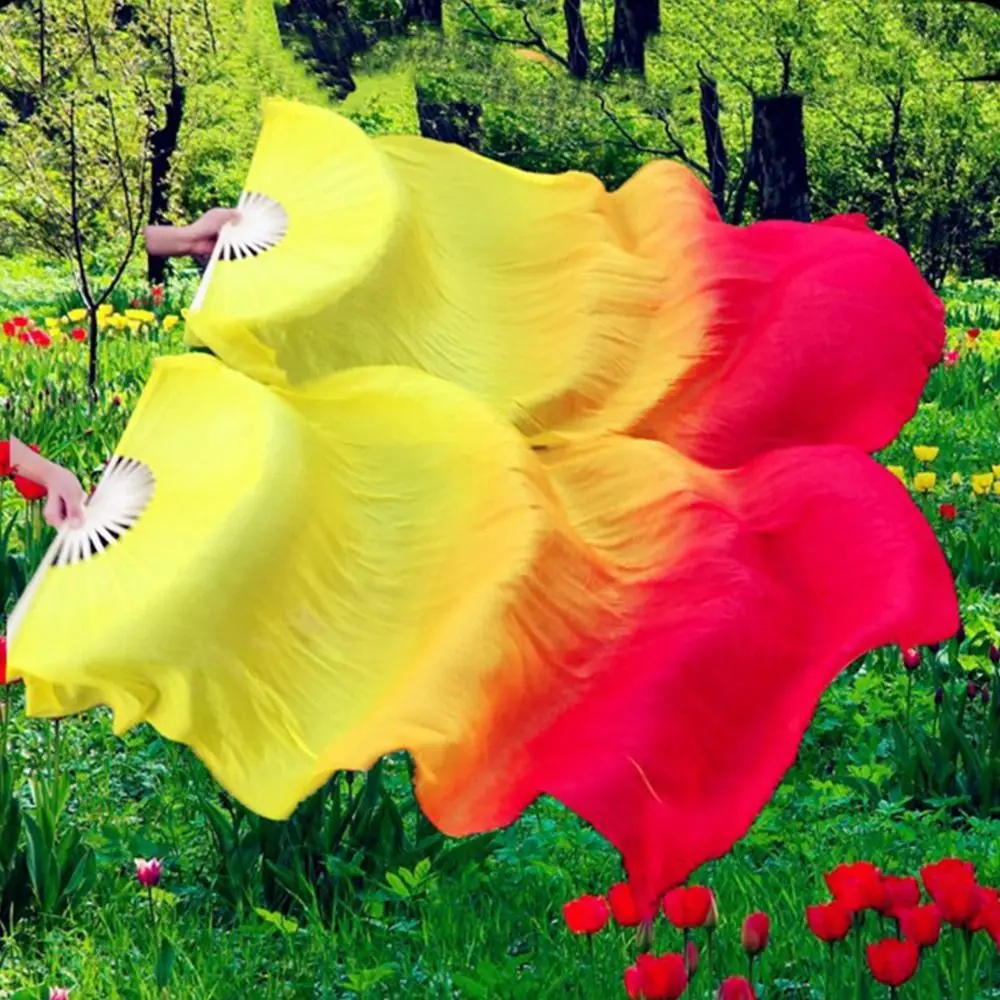 

Лидер продаж, детский женский веер для танца живота, разноцветный градиент цвета, тренировочный инструмент для танцоров, длина 150 см, имитация веера, аксессуары для танцев