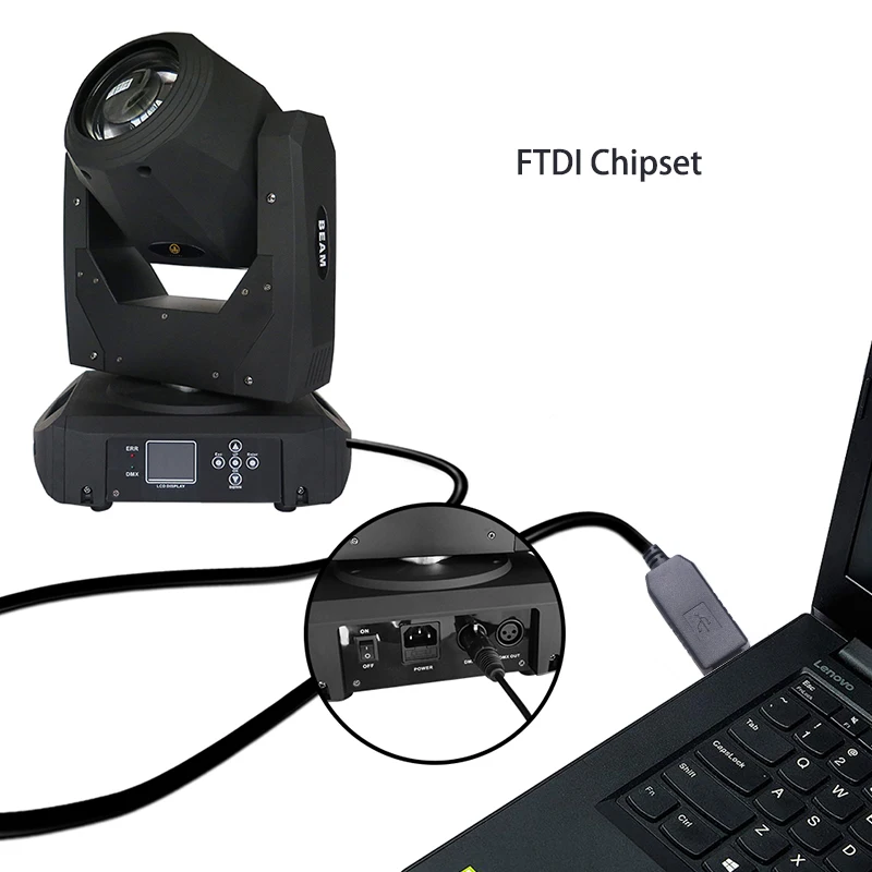 Adaptador de interfaz USB a RS485 DMX LED XLR DMX512, controlador de iluminación de escenario para ordenador y PC, atenuador Led, interfaz Dmx512