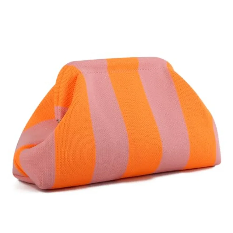 

Clutch Purse for Women Woven Striped Beach Bags Fabric Handbags, Colorful Clutch, Dumpling Bag, Spring Summer 2026, Beach Vacat