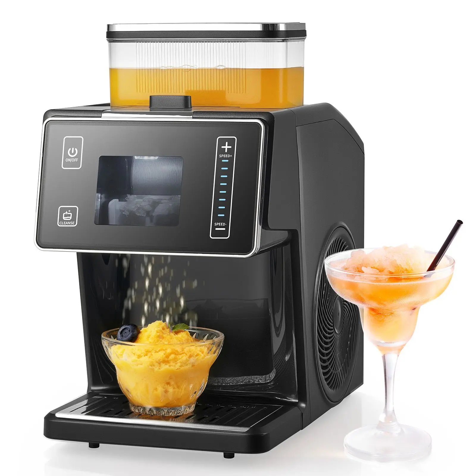 Snowflake Ice Machine, 44LBS/24H Snowflake Ice Maker, Ice-Shaver Machine with Stainless Steel Blade, Electric Snow Cone Maker wi