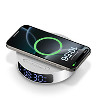 2 in 1 Wireless Charger, Alarm Clock for iPhone 16 15 14 13 12 11 Pro Max/8 , for Samsung S25/S23/S22/S21/S20/, Galaxy Bud