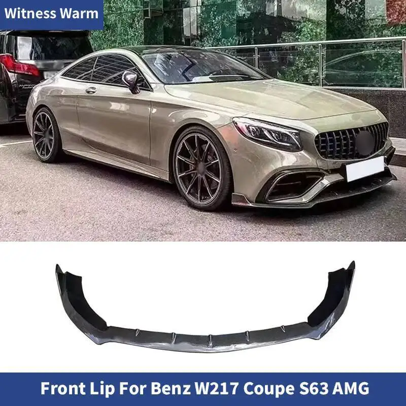 

For Benz W217 C217 S Coupe S63 AMG Forged Carbon Fiber Front Lip Splitter Bumper Chin Spoiler 2018-2023