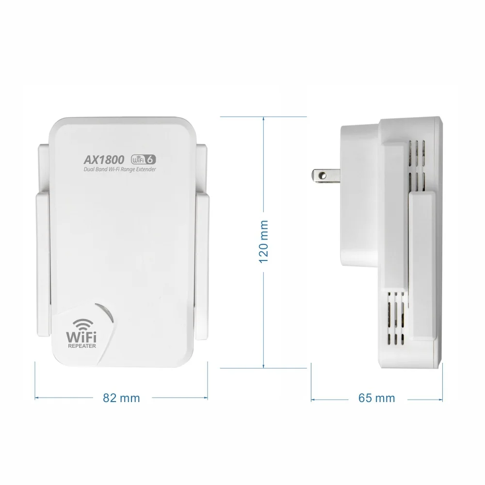 Repetidor WiFi de Banda Dupla, Extensor Sem Fio, Rede Wi-fi Booster, Amplificador de Sinal de Longo Alcance, 6, 2.4, 5GHz, AX1800 Mbps, AX1800