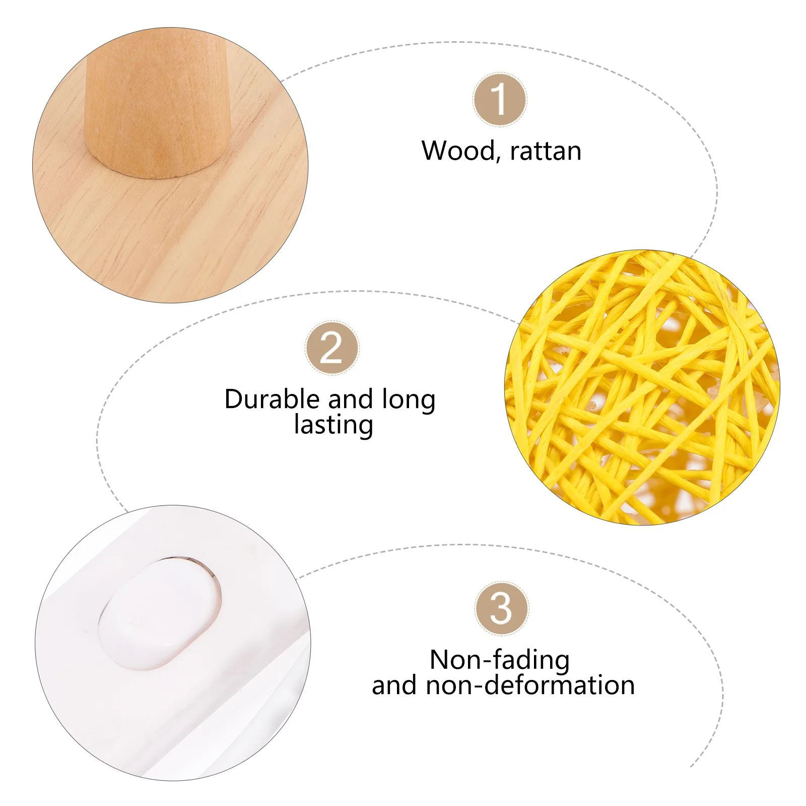 

The Gift Tengqian Table Lamp Desktop Light Home Rattan Woven Yellow for Bedroom