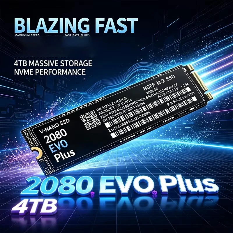 2080 EVO PLUS M.2 2280 NGFF PCIe 3.0 SSD Up to Internal Solid State Drive 4TB For Laptop Desktop Gaming PC Storage