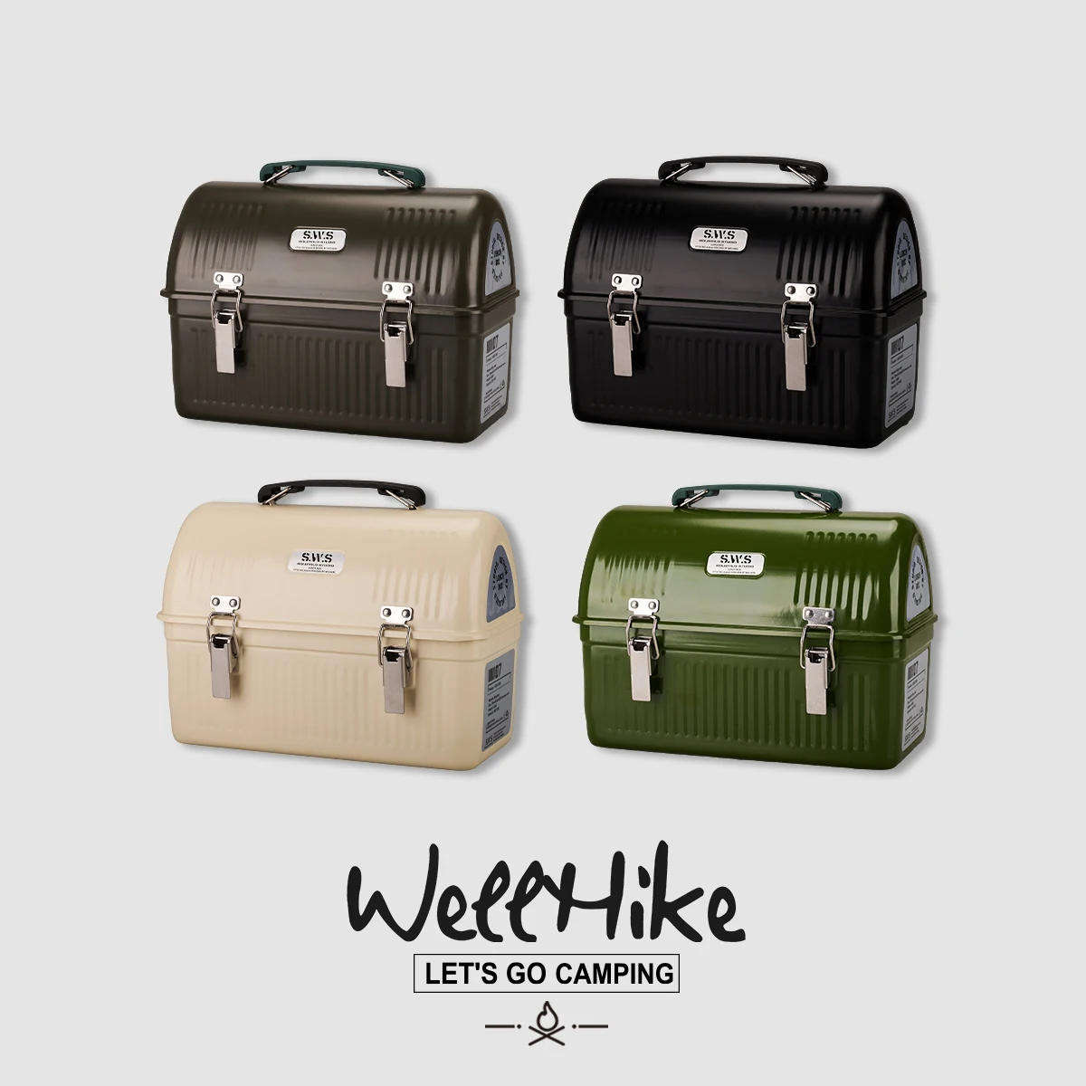 WELLHIKE SWS Vintage Camping Metalen Lunchbox Koffie Thee Outdoor Gear Gereedschapskist Opbergtas - afbeelding 2