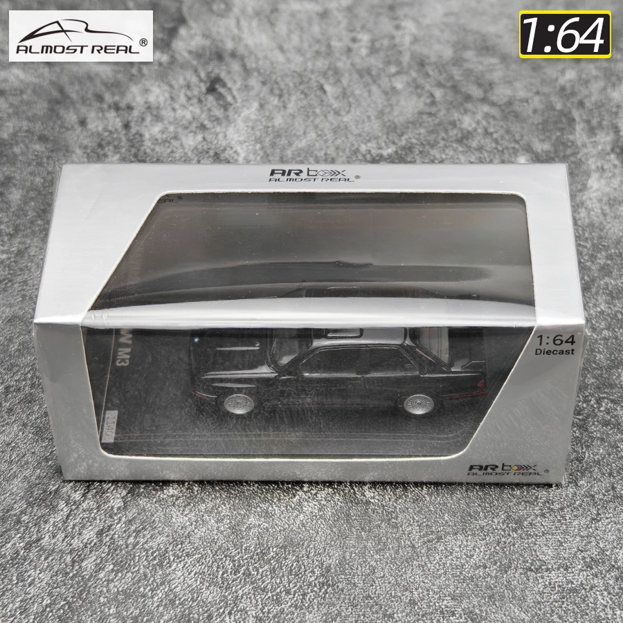 AR BOX 1/64 Almost Real M3 E30 Black diecast model car model