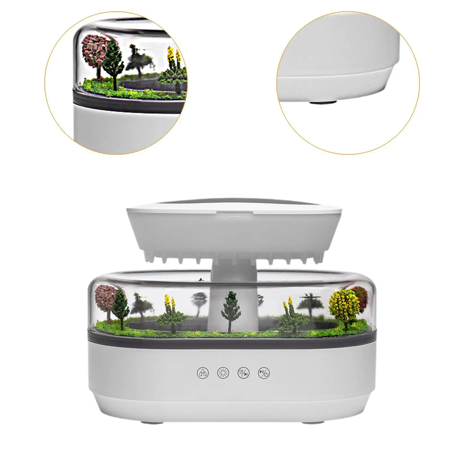 Диффузор с каплями дождя, увлажнитель с вилкой стандарта США, портативный тихий универсальный увлажнитель воздуха для офиса, спальная тумбочка, настольный кабинет