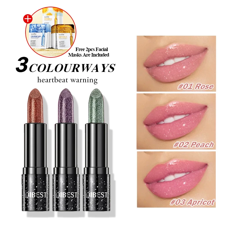 Easy Color Lipstick Lip Colour Changes with Temperature and PH Long Lasting Moisturizing Smooth Lip Balm Lips Makeup.