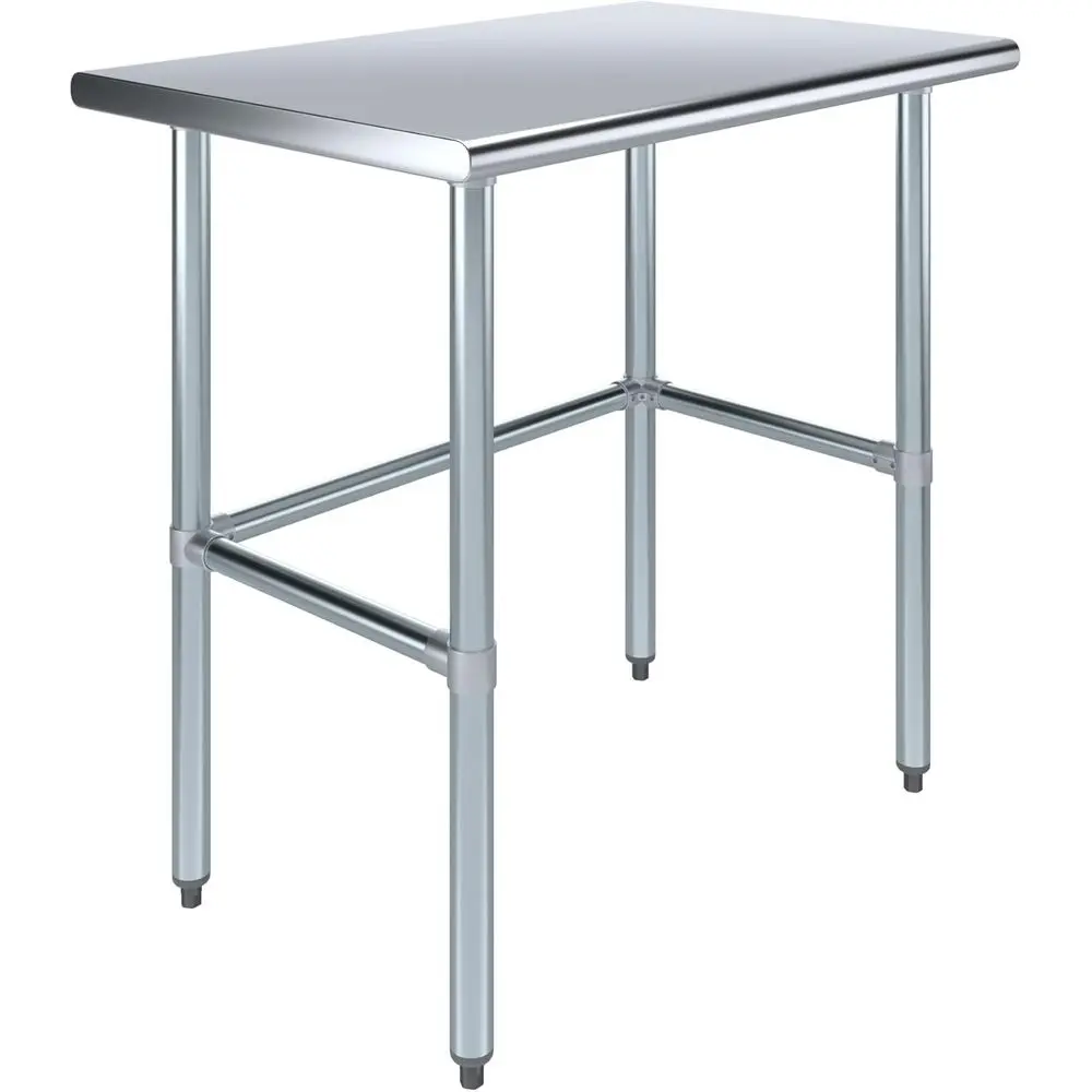 

Commercial Stainless Prep Table with Open Base, NSF Certified, 36x24 for Kitchen, Laundry, or Garage Use