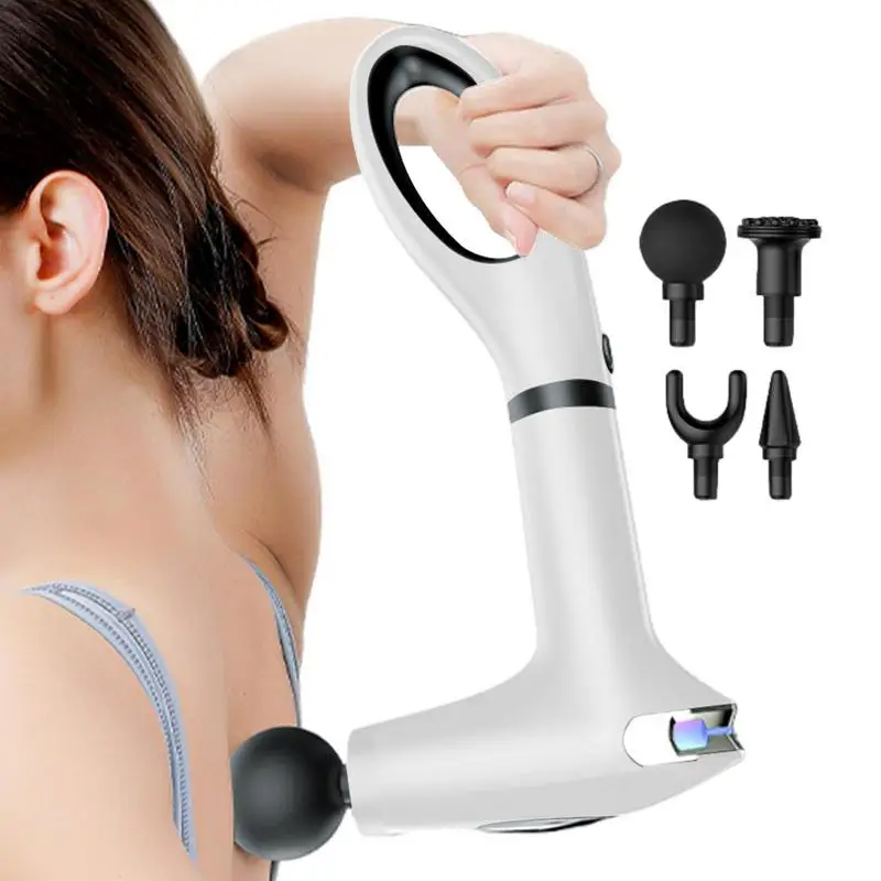 Electric Body Massager Handheld Electric Handheld Massager Deep Tissue LED Display Massager With 4 Massage Heads Back Roller