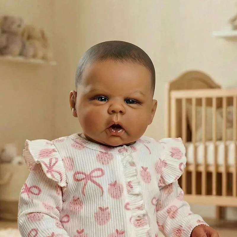 Poupée reborn fille de 50 cm avec cheveux peints, Gounchi, bébé nouveau-né réaliste, jouet en peluche, cadeaux pour enfants