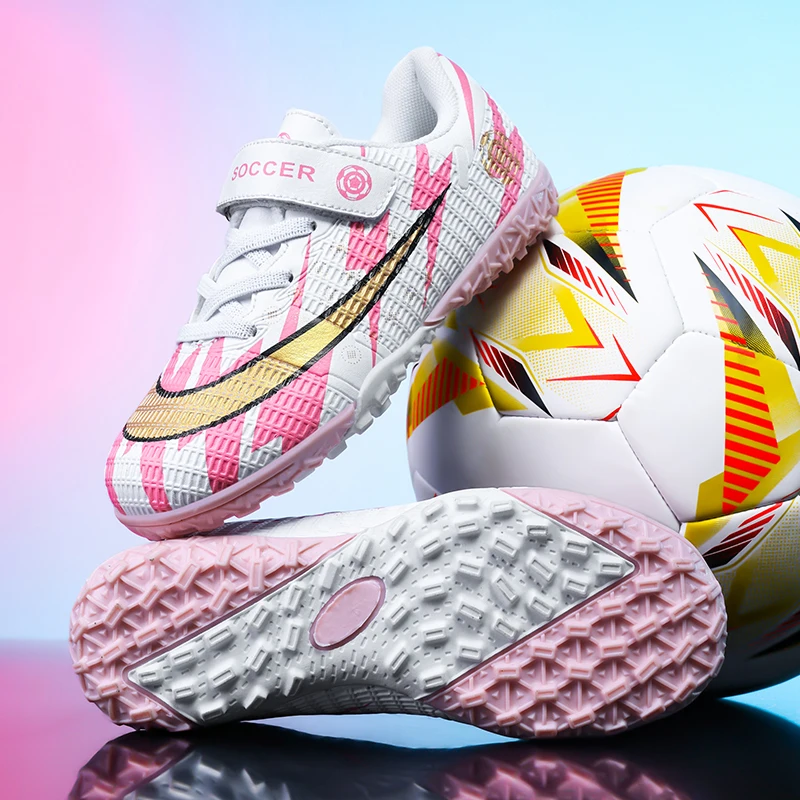 

New Kids Soccer Shoes TF School Football Boots Boys Girls Cleats Grass Sneakers Child Outdoor Athletic Training Sports Footwear