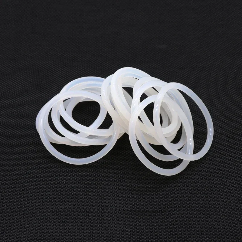 10pcs Thickness 2/3/4mm White Rubber Seal Ring OD 5-150mm Heat Resistant Food Grade Silicone O-Ring Gasket