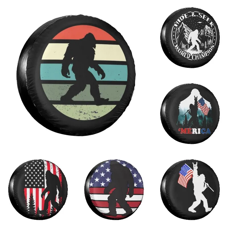 Retro Bigfoot Vintage Spare Tire Cover Case Bag Pouch for Jeep Honda Car Wheel Protectors Accessories 14