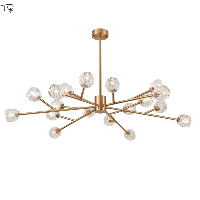 Nordic Post-modern Luxury Molecular Crystal Chandelier Atmosphere Simple Crystal Light Restaurant Living Room Bedroom Loft Decor