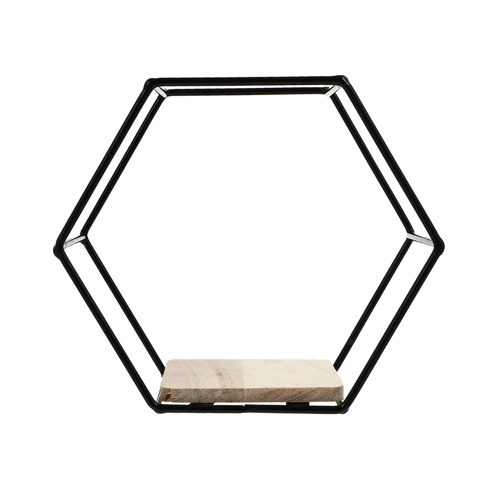 

Hexagonal Rack Multifunctional Wall Hanging Storage Shelves Decorative Simple Style Sundries Organizing Metal Shelf