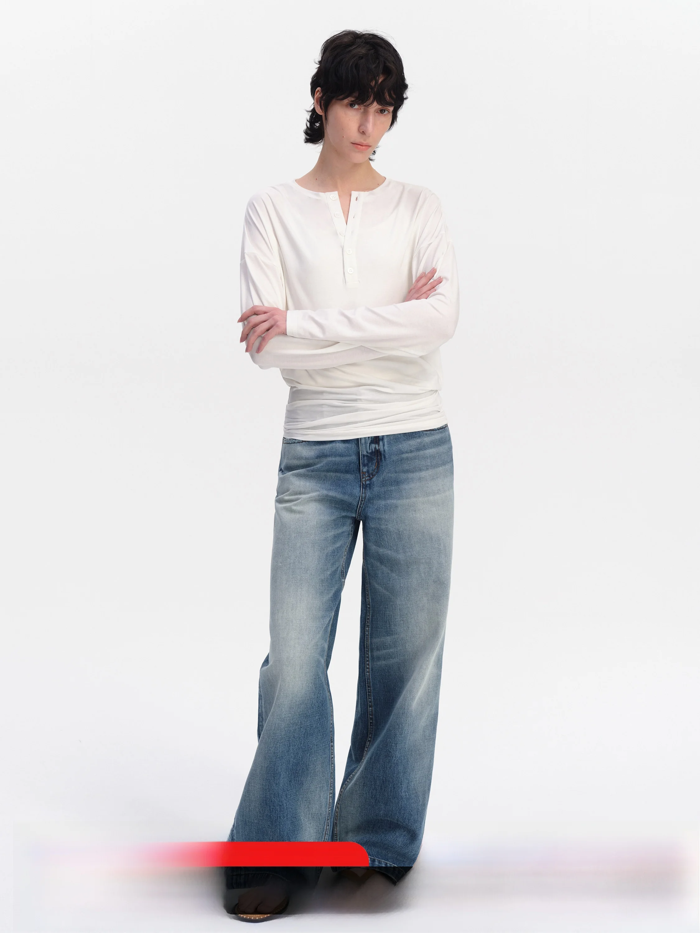 

SMIIILE винтажные прямые хлопковые джинсы с низкой талией, женские светло-голубые широкие свободные брюки для похудения