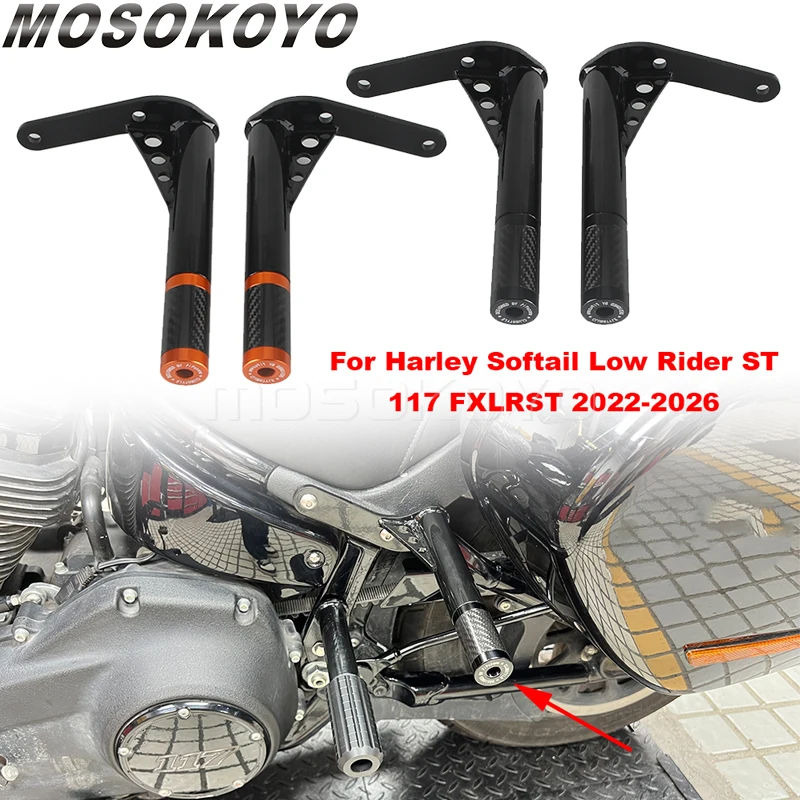 Motorrad-Satteltaschen-Schutz Crash Bar Heck-Satteltaschenhalterung Sturzbügel für Harley Softail Low Rider ST 117 FXLRST 2022-2026