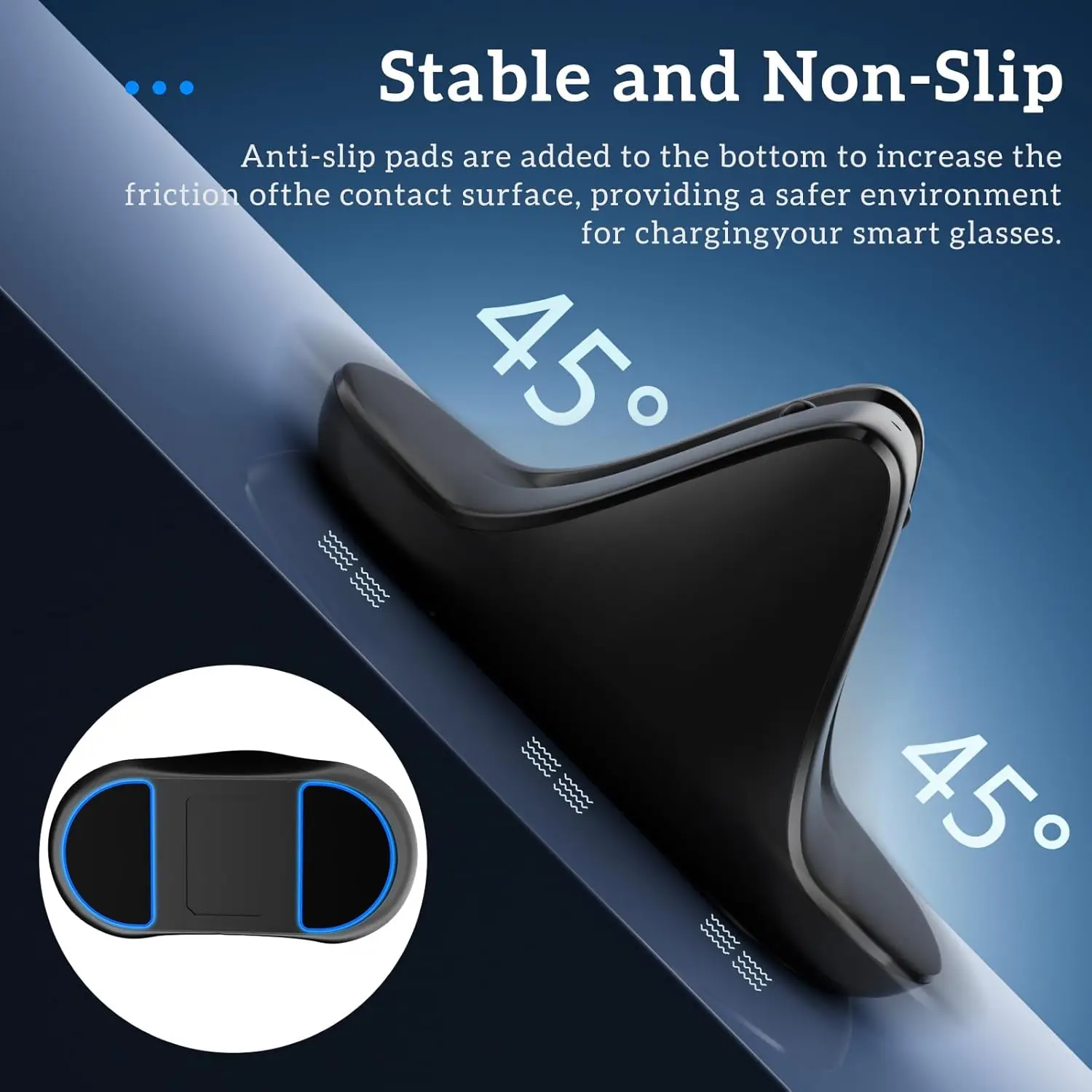 قاعدة شحن صغيرة لنظارات RayBan Meta الذكية AI Wayfarer/Headliner/Skyler حامل شاحن محمول للسفر مع كابل USB-C