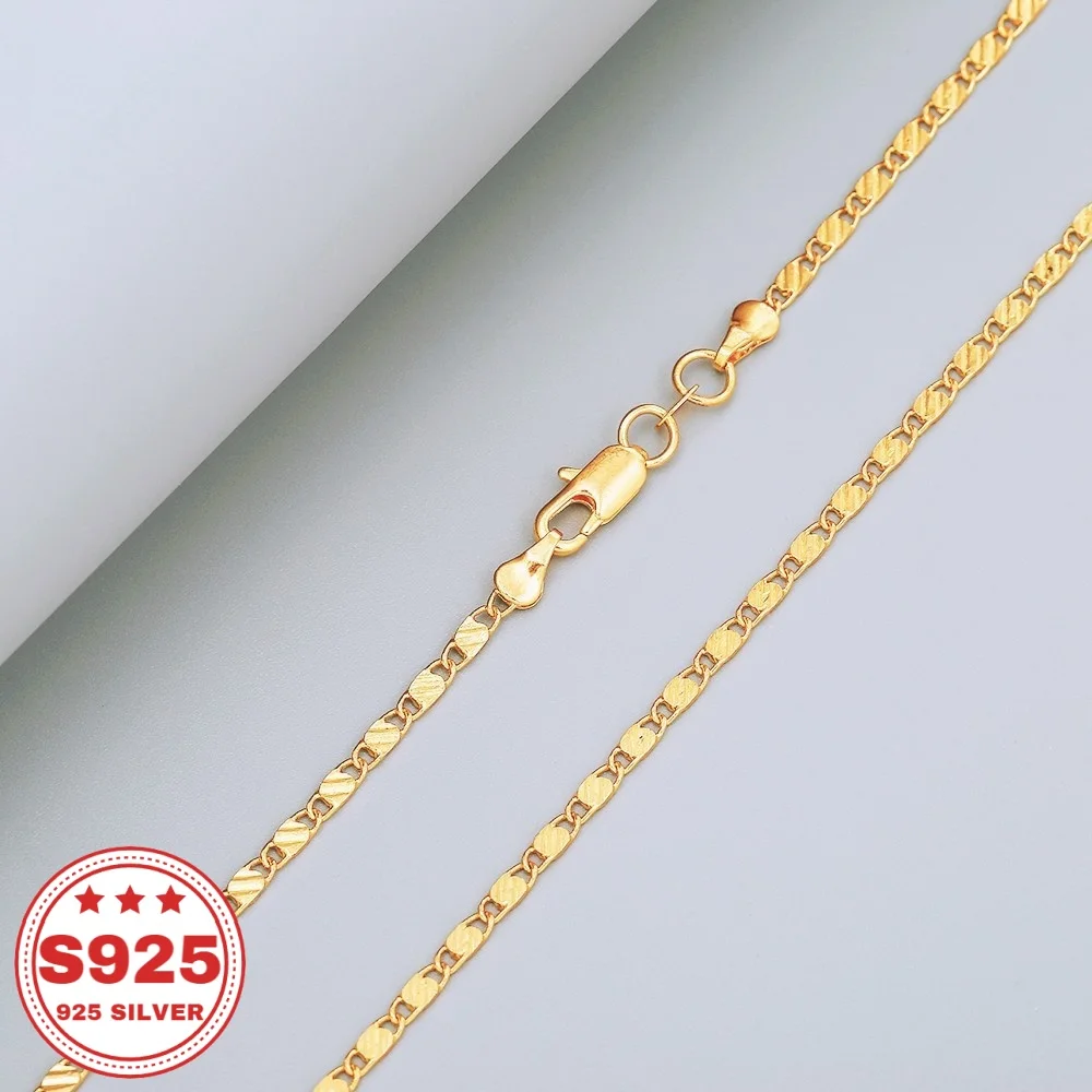 Handmade, 24K Gold-Plated S925 Pure Silver Clasp Gold Necklace. A Classic Neck Decoration Gift Suitable for All Seasons. Ideal for Giving to Him/Her on Halloween, Christmas, Valentine's Day, as A Gift for family Members, Friends, or Sisters.