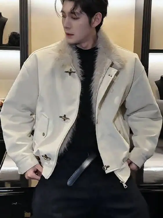 

Американская утепленная хлопковая куртка-харрингтон с высоким воротником, зимняя верхняя одежда свободного кроя, теплая, модная