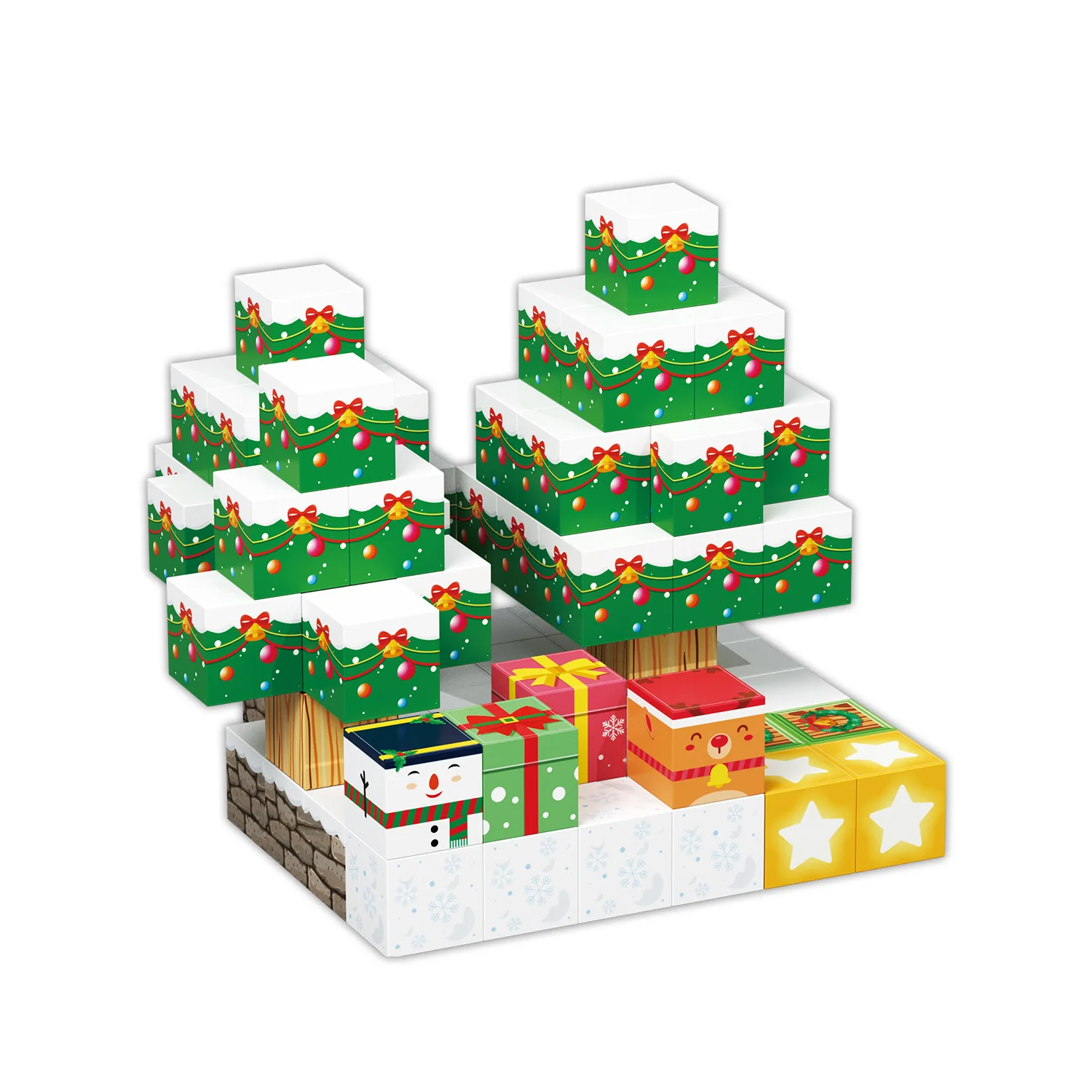 New Christmas Magnetic Building Block Set STEM Montessori Sensory Toys for Kids New Year Gift Education Puzzle Toy Gifts