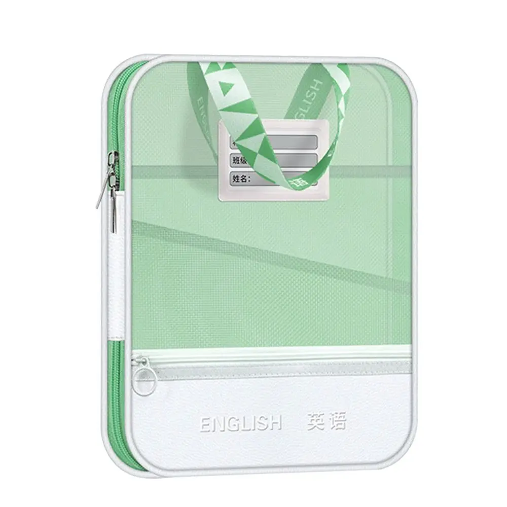 New Mesh Classification File Bag Transparent Thickened Document Bag Lightweight Large Capacity A4 Zipper Pouch Bag