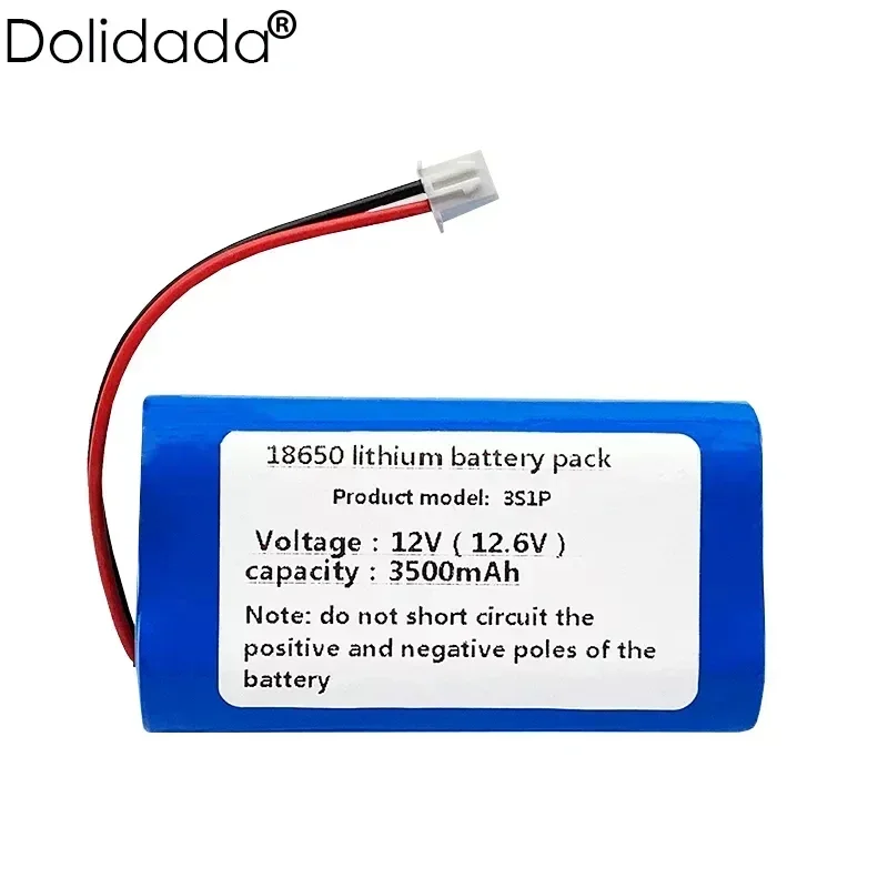 18650 battery pack 3S1P 3500mAh BMS lithium battery pack 12V 3A built-in Bluetooth speaker flashlight GPS rechargeable battery