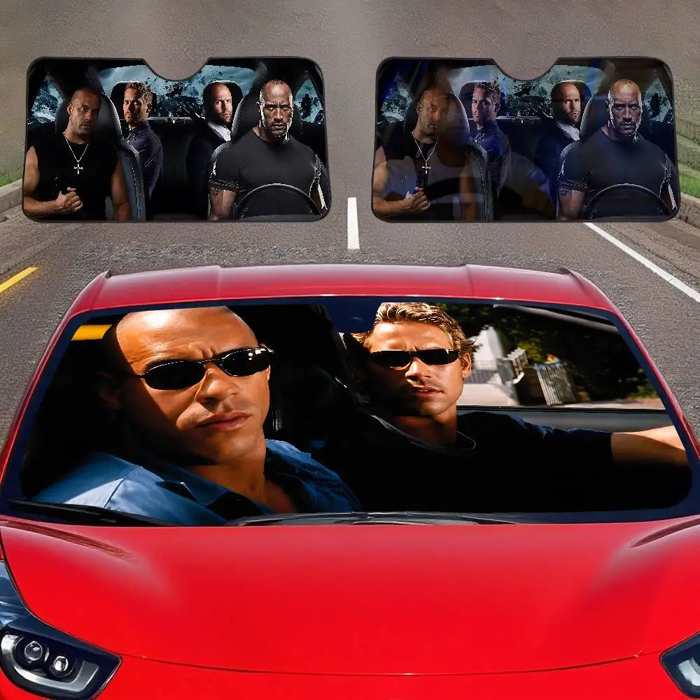 F-Fast And F-Furious Car SunShade Windscreen Front Window Visor 70x130cm Sun Visor Solar Protect Plaid Gift Novelty Car