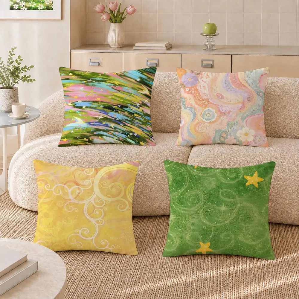Dreamy Color Swirl ins Cushion Cover Pillowcase Sofa Living Room Home Gift Office Decor Protective Covers