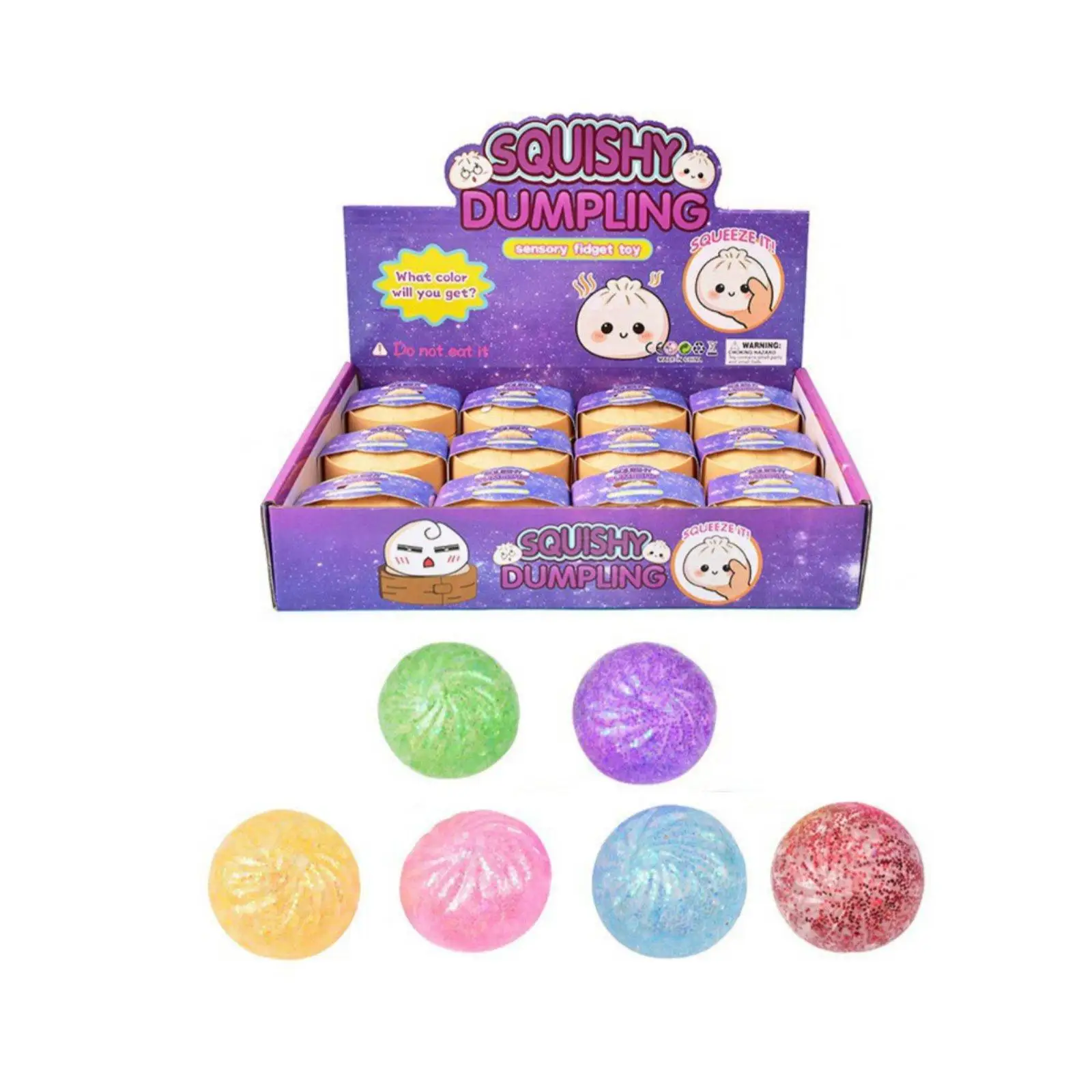 12-pieces-glitter-dumpling-silent-press-dumpling-toy-soft-texture-bead-filled-ball-for-kids
