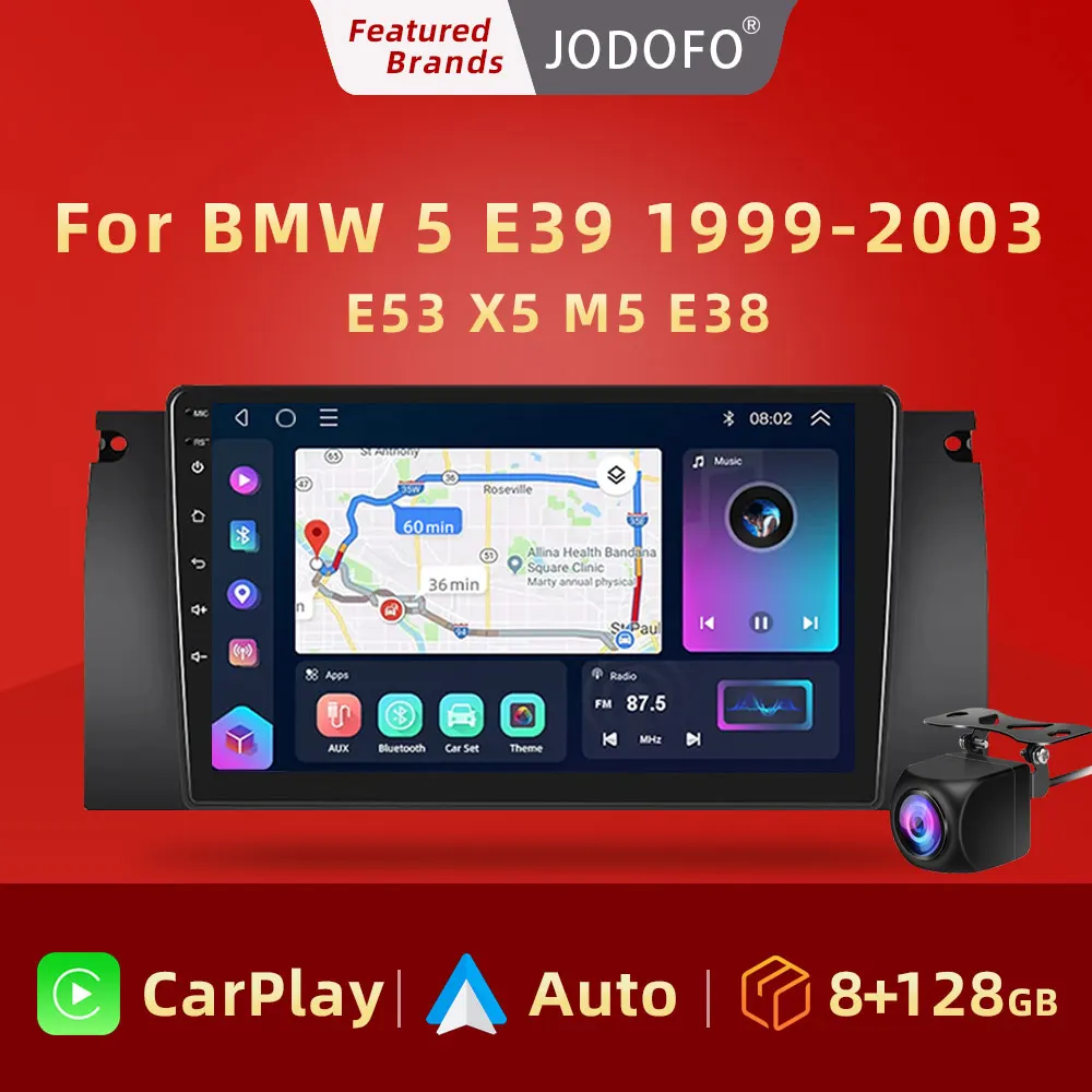 

Jodofo Android Auto Radio Wireless CarPlay for BMW 5 E39 1995 - 2003 E53 X5 M5 4G Car Multimedia Navigation GPS 2din autoradio