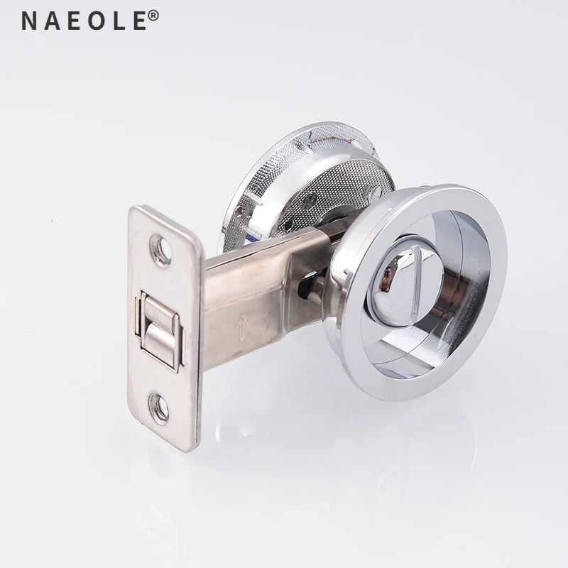 

Round Pull Ring Lock Hidden Interior Door Embedded Sliding Door Lock Channel Concealed Single Double Hook Door Lock Hardware