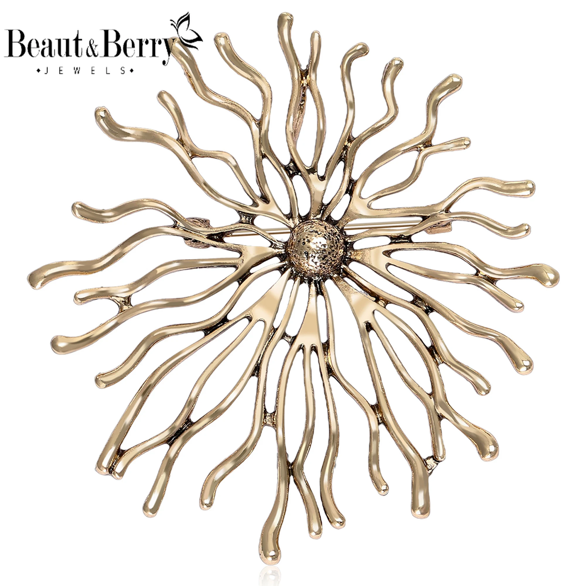 Beaut&Berry Fashion Enamel Abstract Sun Brooches for Women Unisex Luxury Pins Casual Party Accessories Gifts New Jewelry Friends