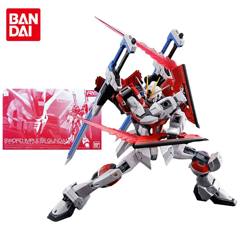 Bandai Gundam Model Kit Anime Figure RG 1/144 ZGMF-X56S Sword Impulse Genuine Gunpla Model Anime Action Figure Toys for Children