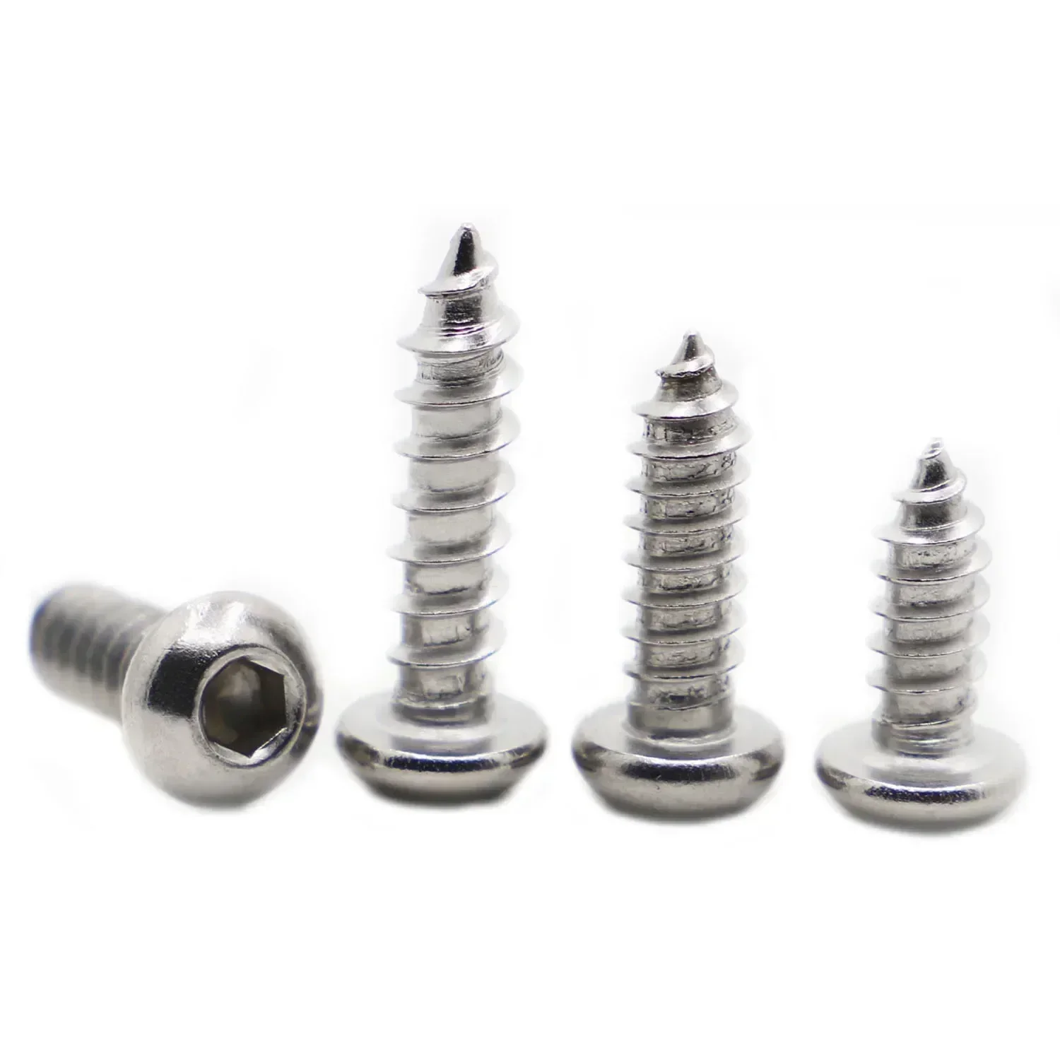 5-20 Stuks 304 Rvs Pan Ronde Kop Inbussleutel Zelftappende Schroeven Hout Schroef M2 M2.5 m3 M4 M5 M6