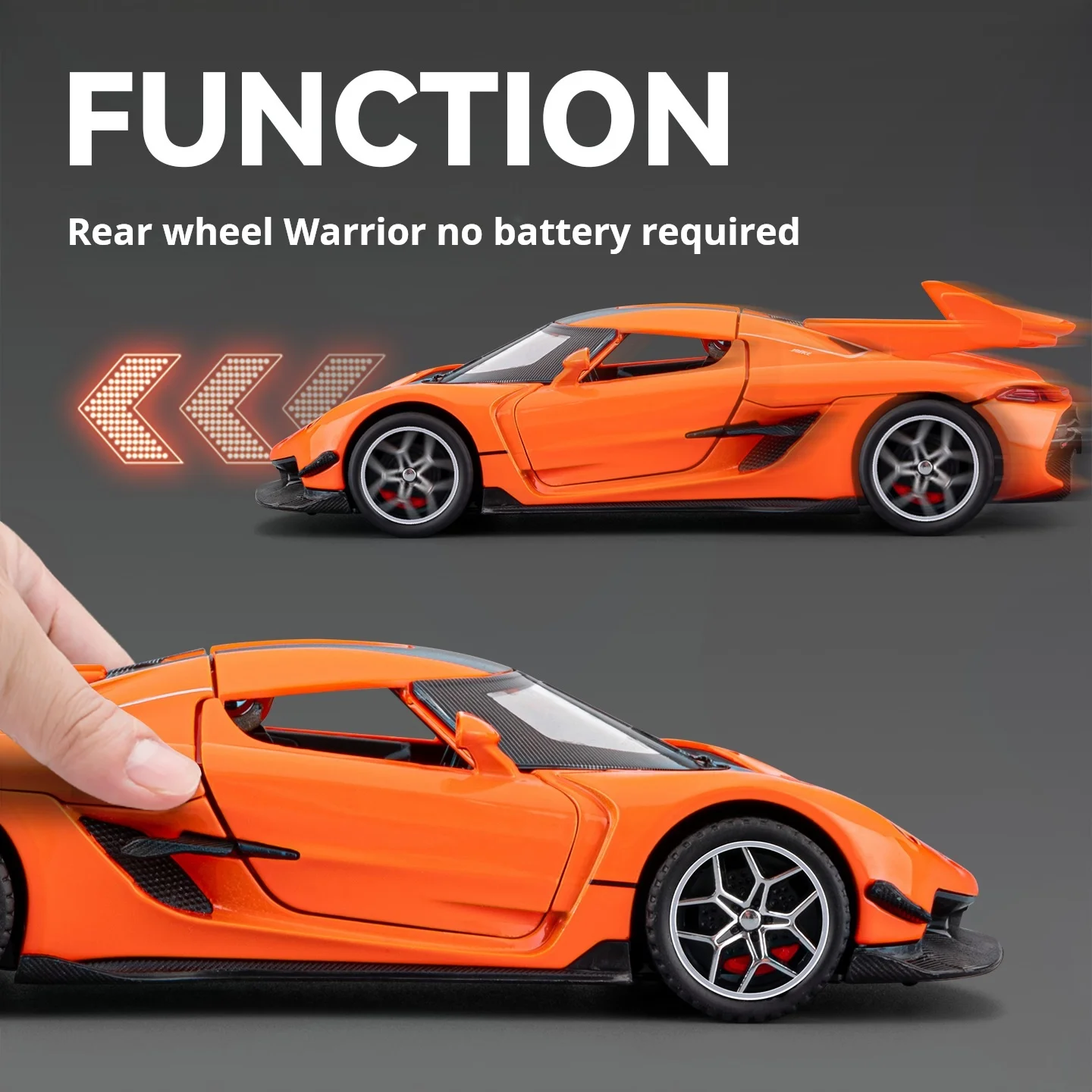 Koenigsegg modello in lega di auto sportiva scala 1:32 modello di simulazione squisito con suono e luce regalo giocattolo per ragazzi oggetti da collezione di moda