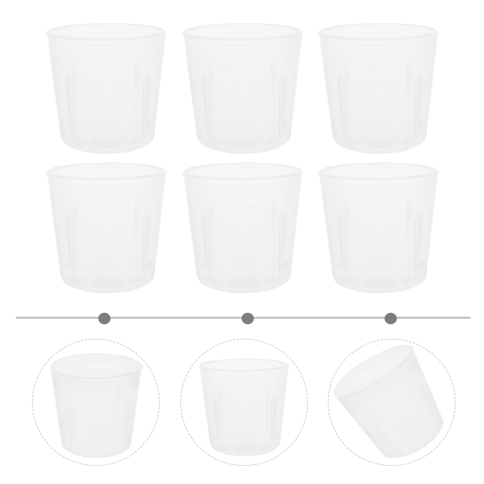 

50pcs 20ml Measuring Cups Laboratory Tool Transparent PP Easy Clean Reusable Plastic Beaker Cylinder Scale