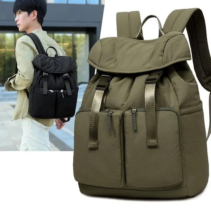 Outdoor Casual Large Capacity Double Shoulder Bag for Men Laptop Commuting Travel Backpack Zipper Closure Daily Use SAC
