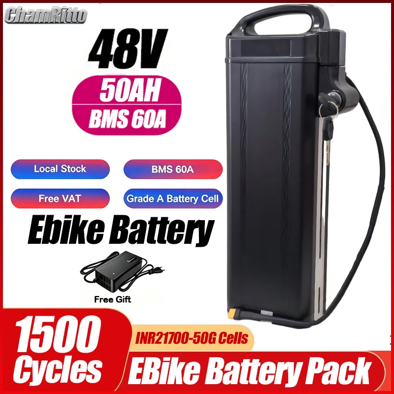 Electric Bicycle 48v Hailong 25 30 40ah 50ah ebike chamrider Battery 1000w 1500W Lithium Battery for bike Fiido T1/T1 Pro /L2/Q2