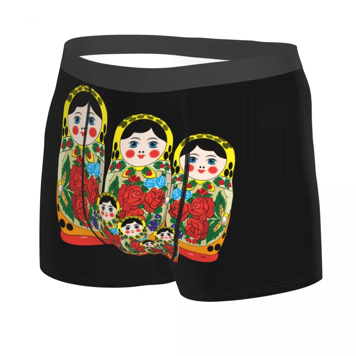 Custom Matryoshka Doll Russian Doll Underwear Men Stretch Russia Folk Art Boxer Briefs