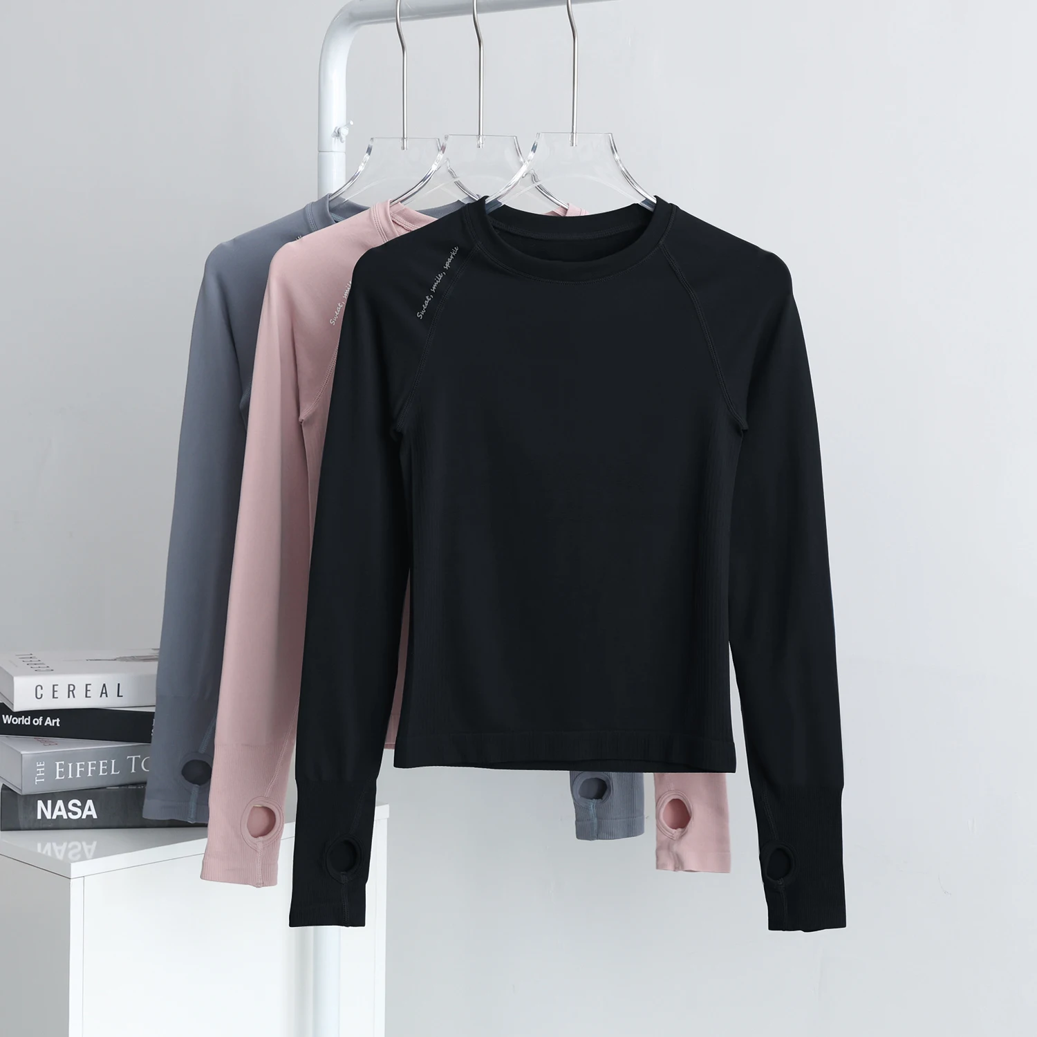 Damen Outdoor-Sportshirt Yoga-Bekleidung Fitness-T-Shirt Lauf-Workout-Oberteil T-Shirt Damen-Sportbekleidung Trainingskleidung Fitnessstudio-Kleidung – Detail 4